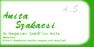 anita szakacsi business card